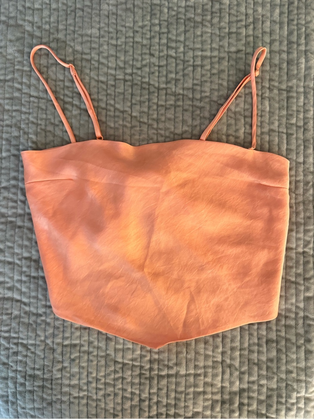 Aritzia Sunday Best Satin Scarf Wrap Top in Apricot